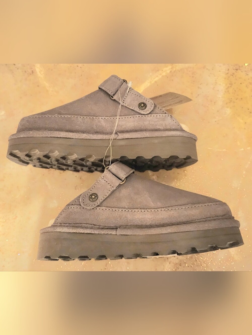 NEW Girl's Bearpaw Brooke Suede Platform Clogs (Sizes 13c, 1Y, 3Y)